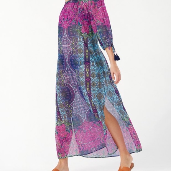 Tommy Bahama Dresses & Skirts - Sun-Kissed On Georgette Off-The-Shoulder Maxi Dress
